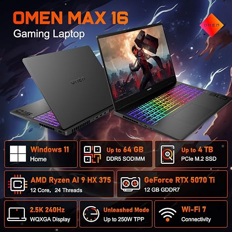 HP OMEN MAX 16 Gaming Laptop | Ultra 9, 32GB RAM, 2TB SSD, RTX 5080 16GB