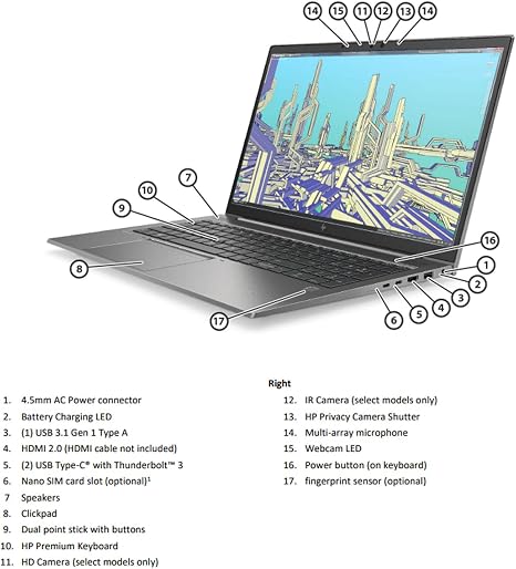 HP ZBook Fury 15 G8 i7 16GB/512GB SSD 4GB NVIDIA Touch