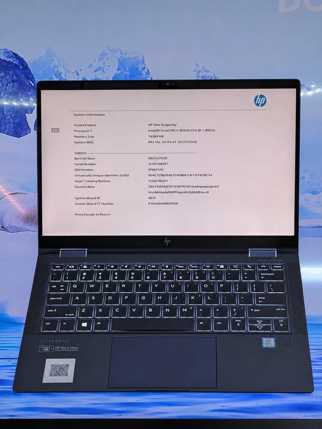 HP Elite Dragonfly Core i7 8th Gen 16GB RAM 512GB SSD