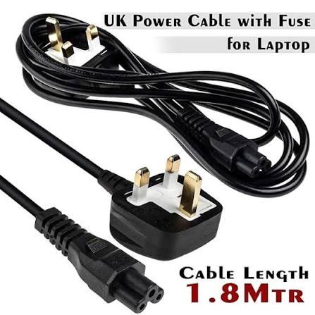 Computer Power Cable (3-Pin, White Fuse)