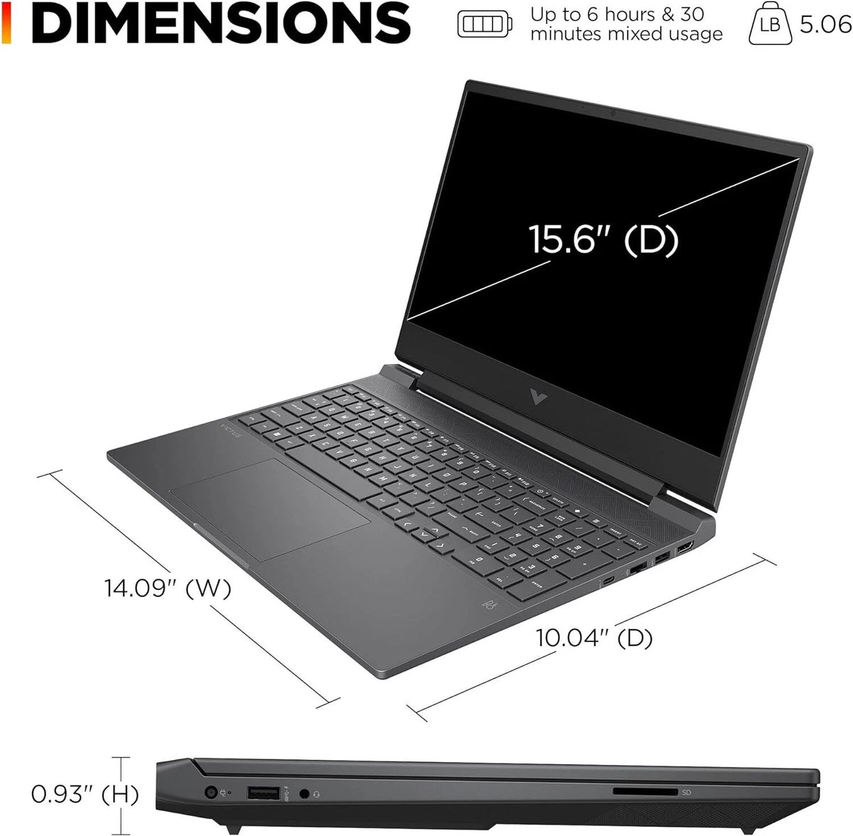 HP Victus 15 Gaming Laptop – Core i5-13420H, 16GB RAM, 512GB SSD, RTX 3050 6GB
