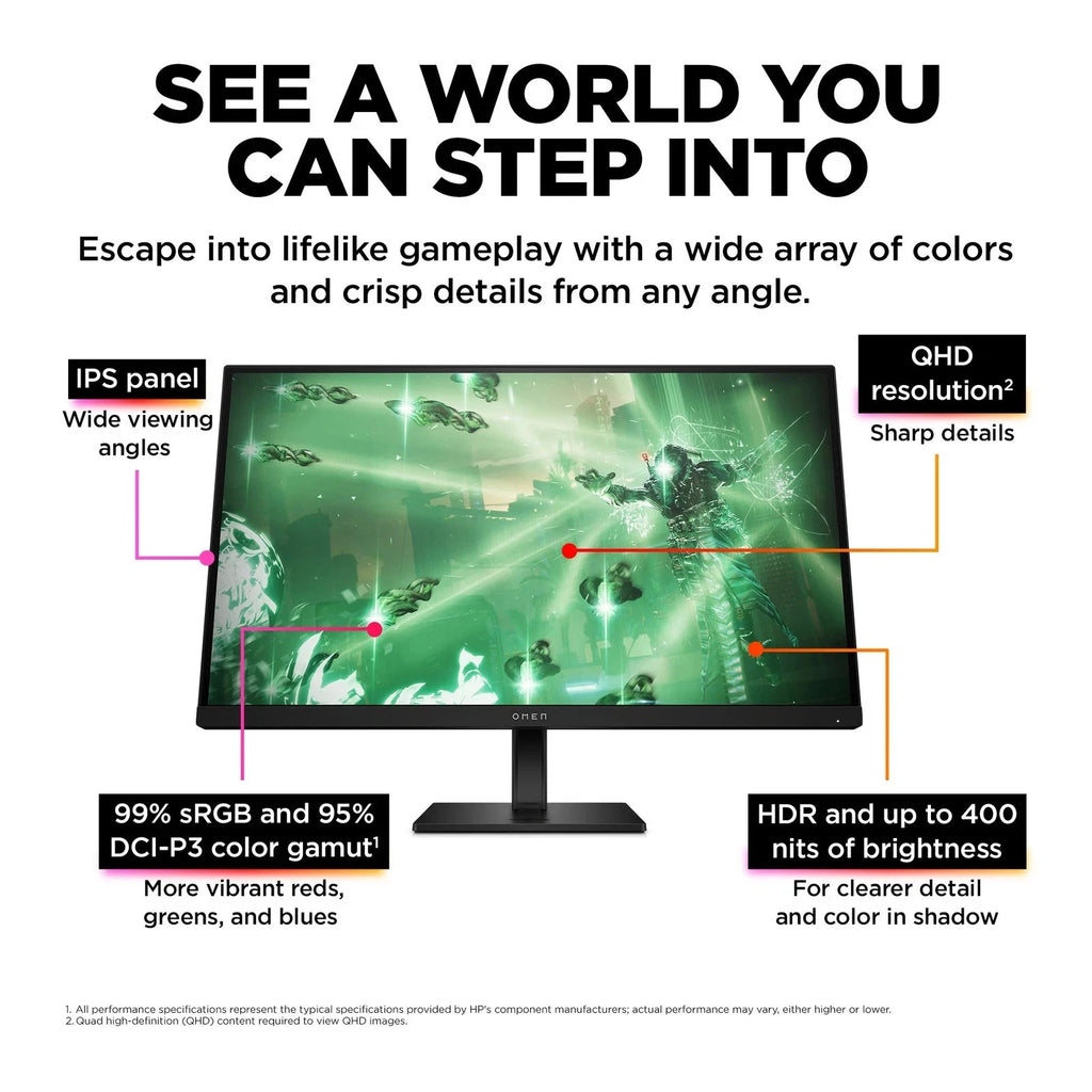 HP OMEN 27Q 27-inch QHD IPS 165Hz Gaming Monitor