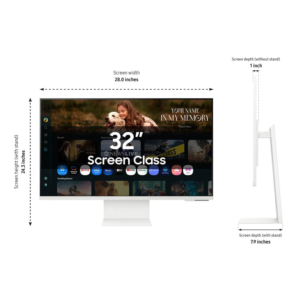 Samsung M8 LS32FM801UMXUE 32-inch 4K Smart Monitor - White