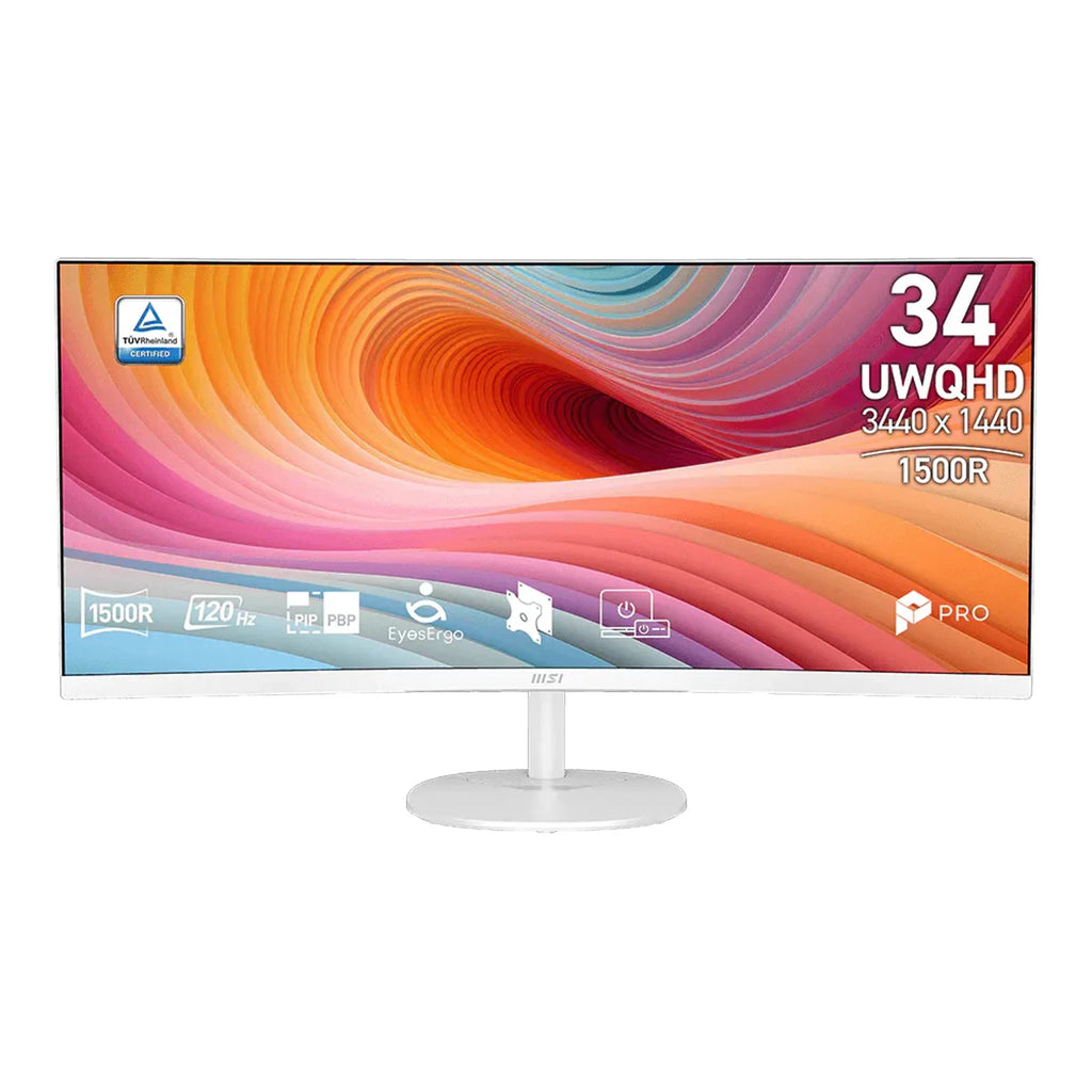 MSI Modern MD342CQPW 34-inch WQHD USB-C Curved Monitor - White