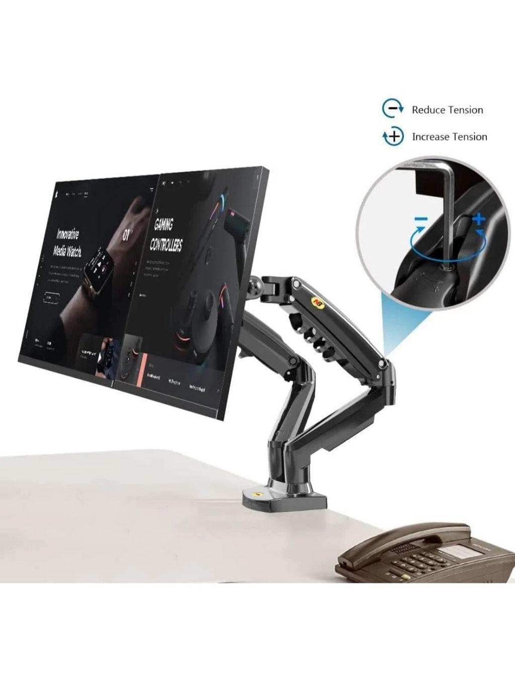 NB F160 Dual Monitor Arm for 17–27" Screens, 2–9kg per Arm
