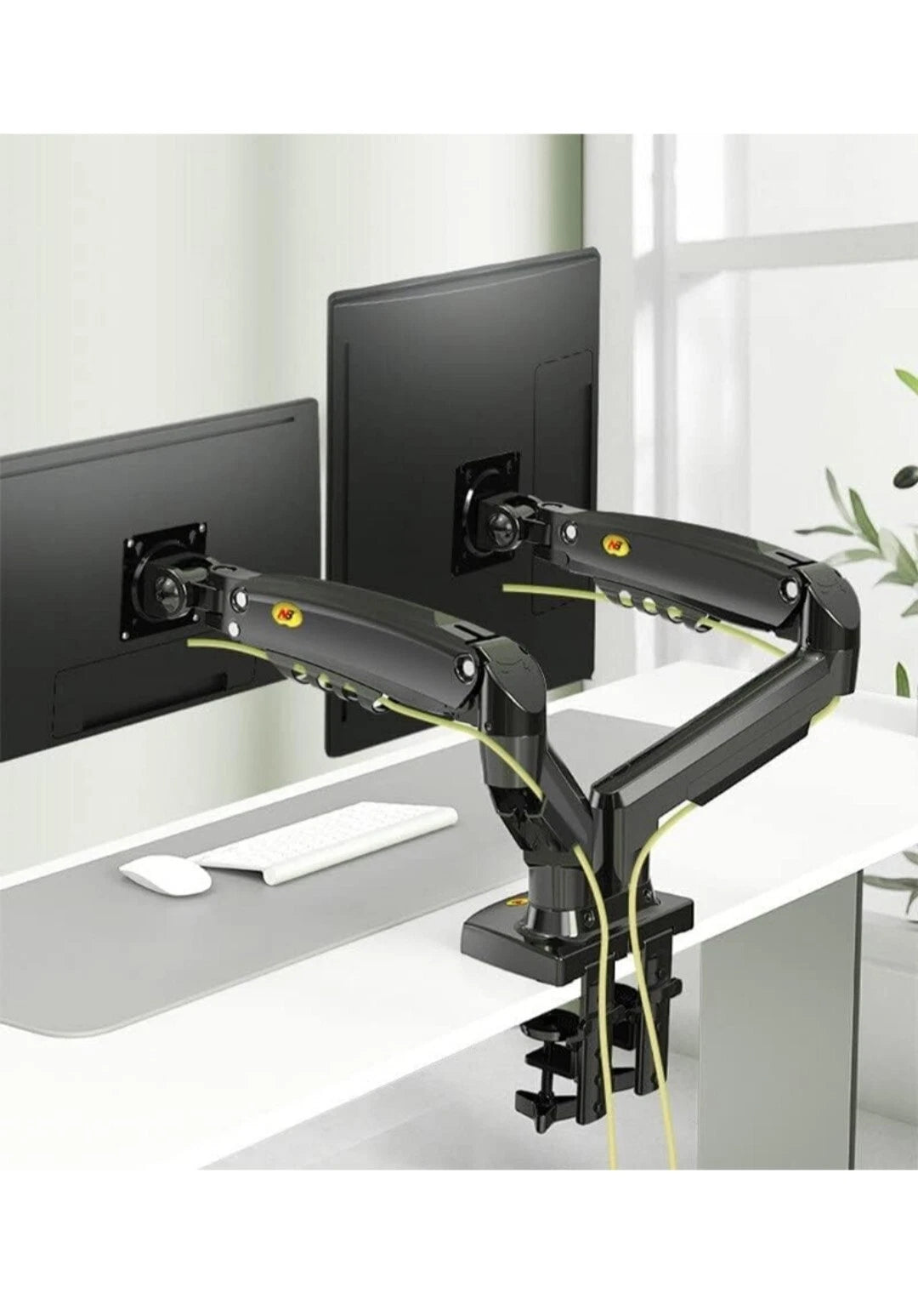 NB F160 Dual Monitor Arm for 17–27" Screens, 2–9kg per Arm