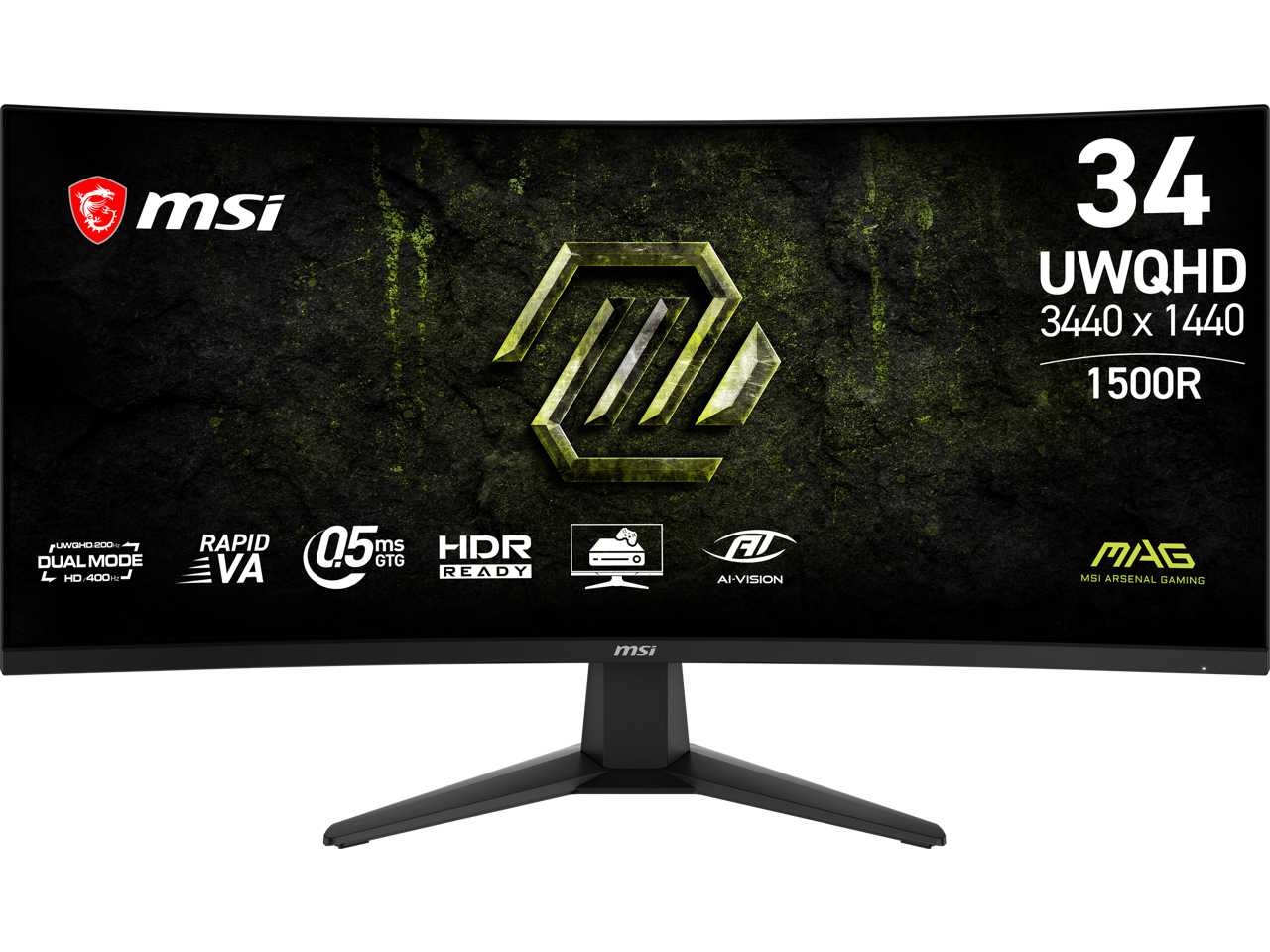 MSI PRO MP341CQW E12 34" UWQHD Curved Monitor 120Hz (White)